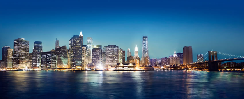 New York City skyline at night with Erudites