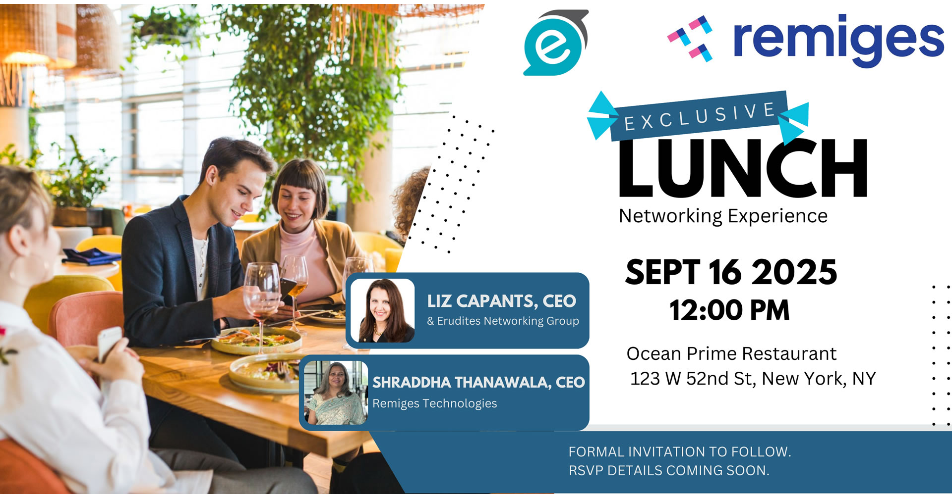 Erudites exclusive networking lunch flyer