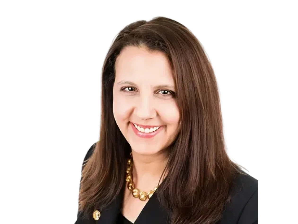 Smiling woman in black blazer portrait
